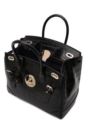 Женская сумка ricky 33 из кожи аллигатора RALPH LAUREN черного цвета по цене 1945000 руб., арт. 435867826/AMIS | Фото 5 Женская сумка ricky 33 из кожи аллигатора RALPH LAUREN черного цвета, арт. 435867826/AMIS | Фото 5 (Материал: Экзотическая кожа; Сумки-технические: Сумки top-handle; Ремень/цепочка: На ремешке; Размер: large)