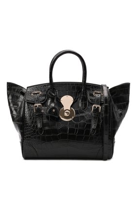 Женская сумка ricky 33 из кожи аллигатора RALPH LAUREN черного цвета по цене 1945000 руб., арт. 435867826/AMIS | Фото 7 Женская сумка ricky 33 из кожи аллигатора RALPH LAUREN черного цвета, арт. 435867826/AMIS | Фото 7 (Материал: Экзотическая кожа; Сумки-технические: Сумки top-handle; Ремень/цепочка: На ремешке; Размер: large)