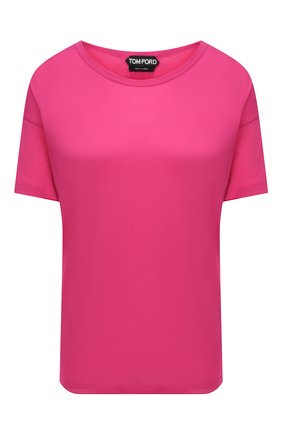 Женская хлопковая футболка TOM FORD фуксия цвета, арт. TSJ383-FAX262 | Фото 1 (Материал внешний: Хлопок; Рукава: Короткие; Длина (для топов): Стандартные; Стили: Гламурный; Принт: Без принта; Женское Кросс-КТ: Футболка-одежда; Региональные ограничения белый список (Axapta Mercury): RU)