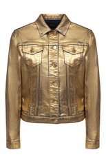 Женская джинсовая куртка TOM FORD золотого цвета, арт. GID051-DEX155 | Фото 1 (Материал подклада: Синтетический материал; Рукава: Длинные; Материал внешний: Хлопок, Деним; Стили: Гламурный; Кросс-КТ: Деним, Куртка; Длина (верхняя одежда): Короткие)