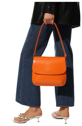 Женская сумка GIORGIO ARMANI оранжевого цвета, арт. Y1E183/YTF4A | Фото 2 (Размер: small; Материал: Натуральная кожа; Сумки-технические: Сумки top-handle; Региональные ограничения белый список (Axapta Mercury): RU)