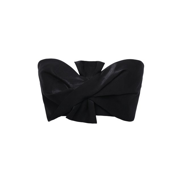 Топ из хлопка и шелка Giorgio Armani черного цвета