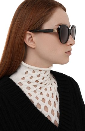 Женские солнцезащитные очки DOLCE & GABBANA коричневого цвета, арт. 4392F-502/13 | Фото 2 (Тип очков: С/з; Очки форма: Cat-eye; Оптика Гендер: оптика-женское)