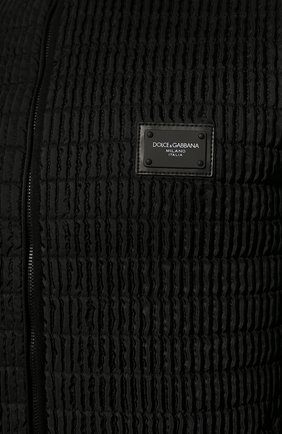 Мужской утепленный бомбер DOLCE & GABBANA черного цвета, арт. G9VD5T/FUMU3 | Фото 5 (Кросс-КТ: Куртка; Рукава: Длинные; Принт: Без принта; Материал внешний: Синтетический материал; Мужское Кросс-КТ: утепленные куртки; Материал подклада: Синтетический материал; Длина (верхняя одежда): Короткие; Стили: Кэжуэл)