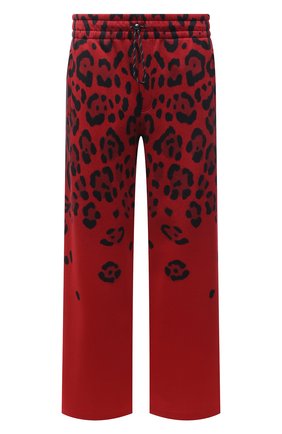Мужские хлопковые брюки DOLCE & GABBANA красного цвета, арт. GWYNAT/HI7P6 | Фото 1 (Материал внешний: Хлопок; Длина (брюки, джинсы): Стандартные; Случай: Повседневный; Стили: Спорт-шик)