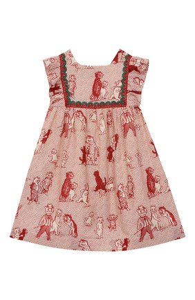 Женский хлопковое платье GUCCI красного цвета, арт. 680518/ZAIDY | Фото 1