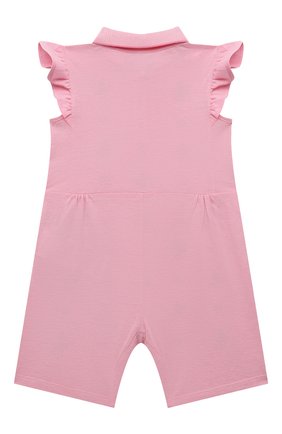Детское хлопковый комбинезон GUCCI розового цвета, арт. 675697/XJD0Z/9-12M | Фото 2