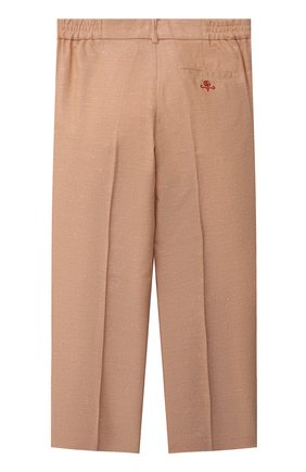 Детские льняные брюки GUCCI бежевого цвета по цене 49950 руб., арт. 671053/XWAQ8 | Фото 2 Детские льняные брюки GUCCI бежевого цвета, арт. 671053/XWAQ8 | Фото 2 (Материал внешний: Хлопок, Вискоза; Мальчики Кросс-КТ: Брюки-одежда; Случай: Повседневный; Ростовка одежда: 10 - 11 лет | 140 - 146см, 6 лет | 116 см, 8 лет | 128 см)