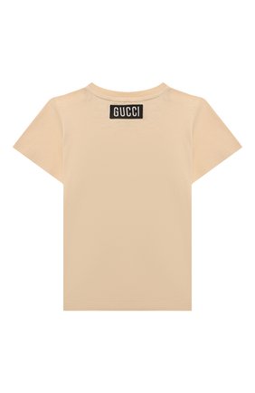 Детский хлопковая футболка GUCCI бежевого цвета, арт. 548034/XJD2D | Фото 2 (Кросс-КТ НВ: Футболка)
