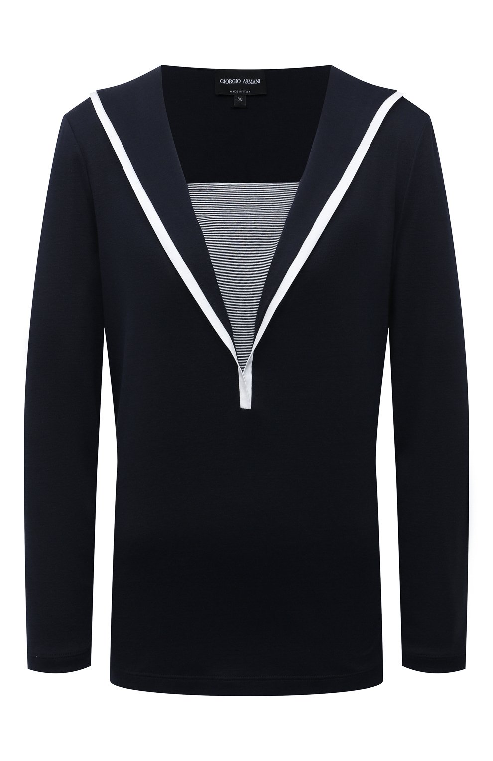 Пуловер из шелка и хлопка Giorgio Armani Синий 3LAM50/AJCGZ 5610230