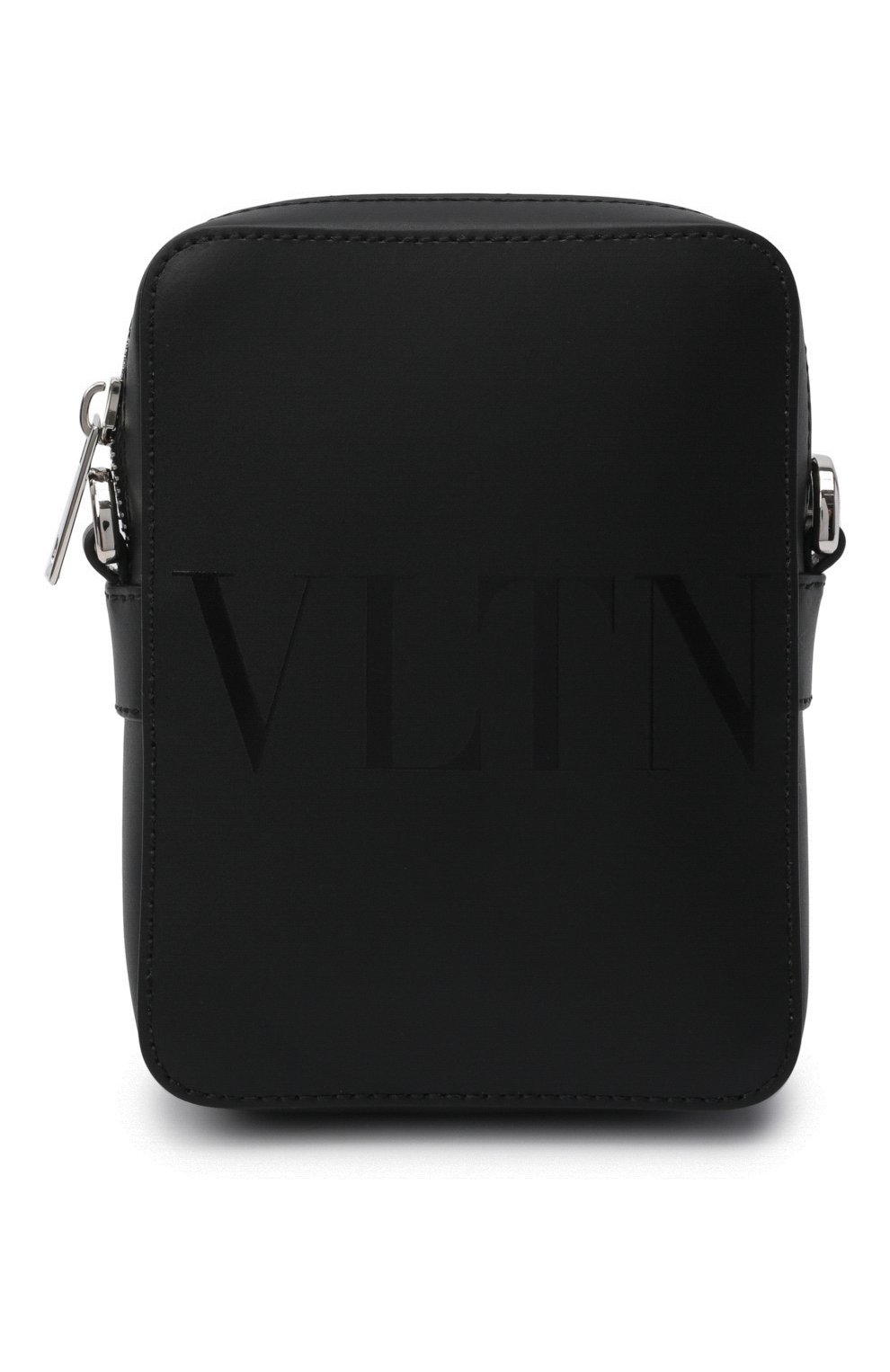 Мужская кожаная сумка vltn VALENTINO черного цвета, арт. XY2B0943/GUI | Фото 1 (Материал: Натуральная кожа; Размер: mini; Ремень/цепочка: На ремешке)