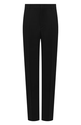 Мужские шерстяные брюки VALENTINO черного цвета, арт. XV3RBG005TN | Фото 1 (Материал внешний: Шерсть; Длина (брюки, джинсы): Стандартные; Случай: Повседневный; Стили: Минимализм; Материал подклада: Купро)