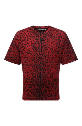 Мужская хлопковая футболка DOLCE & GABBANA красного цвета по цене 85500 руб., арт. G8NR4Z/IS7AK | Фото 1 Мужская хлопковая футболка DOLCE & GABBANA красного цвета, арт. G8NR4Z/IS7AK | Фото 1 (Длина (для топов): Стандартные; Рукава: Короткие; Материал внешний: Хлопок; Принт: С принтом; Стили: Гламурный)