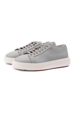 Женские кожаные кеды SANTONI серо-голубого цвета по цене 33700 руб., арт. WBCD60919BARCMEYG20 | Фото 1 Женские кожаные кеды SANTONI серо-голубого цвета, арт. WBCD60919BARCMEYG20 | Фото 1 (Материал внешний: Кожа; Материал внутренний: Натуральная кожа; Подошва: Платформа)