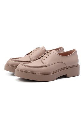 Женская кожаные дерби SANTONI бежевого цвета по цене 41800 руб., арт. WUHW59867DKPNUDYP45 | Фото 1 Женская кожаные дерби SANTONI бежевого цвета, арт. WUHW59867DKPNUDYP45 | Фото 1 (Материал внутренний: Натуральная кожа; Каблук высота: Низкий; Подошва: Платформа; Материал внешний: Кожа; Каблук тип: Устойчивый)