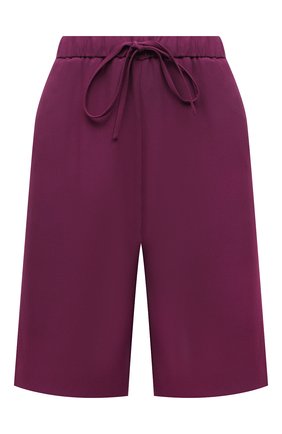 Женские шелковые шорты VALENTINO фиолетового цвета по цене 94400 руб., арт. XB3RD0B51MM | Фото 1 Женские шелковые шорты VALENTINO фиолетового цвета, арт. XB3RD0B51MM | Фото 1 (Длина Ж (юбки, платья, шорты): Миди; Материал внешний: Шелк; Стили: Романтичный; Женское Кросс-КТ: Шорты-одежда; Кросс-КТ: Широкие)