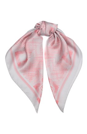 Женский шелковый платок GIORGIO ARMANI светло-розового цвета, арт. 795309/2R130 | Фото 1 (Материал: Шелк, Текстиль; Принт: С принтом)