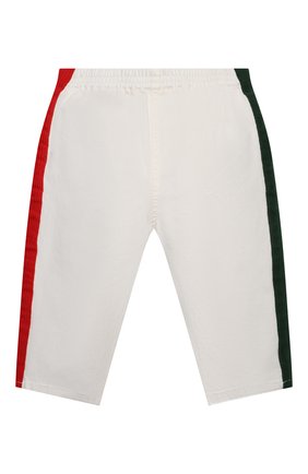 Детские хлопковые брюки GUCCI белого цвета по цене 36900 руб., арт. 679200/XDBUK | Фото 1 Детские хлопковые брюки GUCCI белого цвета, арт. 679200/XDBUK | Фото 1 (Кросс-КТ НВ: Брюки)