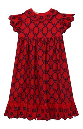 Детское хлопковое платье GUCCI красного цвета по цене 99500 руб., арт. 673976/ZAHX3 | Фото 1 Детское хлопковое платье GUCCI красного цвета, арт. 673976/ZAHX3 | Фото 1 (Рукава: Короткие; Материал внешний: Хлопок; Материал подклада: Хлопок; Одежда девочки: Одежда девочки; Ростовка одежда: 10 - 11 лет | 140 - 146см, 12 лет | 152 см, 5 лет | 110 см, 6 лет | 116 см, 8 лет | 128 см)