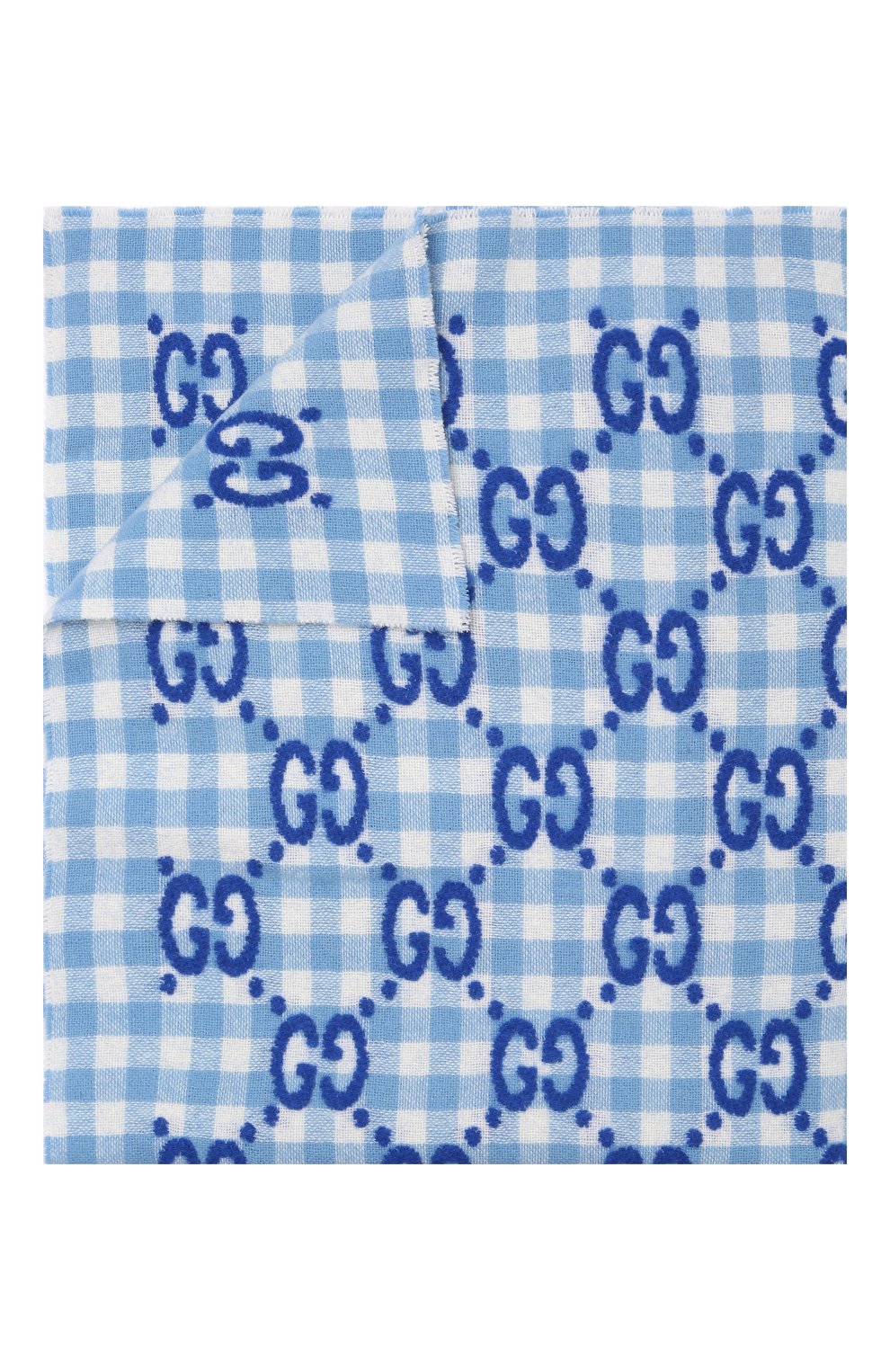 Детского шерстяное одеяло GUCCI голубого цвета, арт. 663156/3KAAF | Фото 1