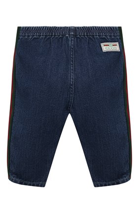 Детские джинсы GUCCI синего цвета, арт. 660204/XDB0Y/9-12M | Фото 2 (Детали: На резинке)