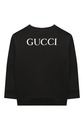 Детский хлопковый свитшот GUCCI черного цвета по цене 37500 руб., арт. 580997/XJD2S | Фото 2 Детский хлопковый свитшот GUCCI черного цвета, арт. 580997/XJD2S | Фото 2 (Материал внешний: Хлопок; Рукава: Длинные; Региональные ограничения белый список (Axapta Mercury): RU; Девочки Кросс-КТ: Свитшот-одежда; Ростовка одежда: 10 - 11 лет | 140 - 146см, 12 лет | 152 см, 4 года | 104 см, 5 лет | 110 см, 6 лет | 116 см, 8 лет | 128 см)