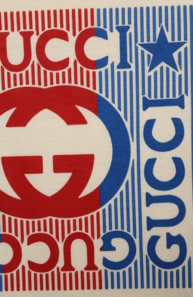 Детский хлопковая футболка GUCCI белого цвета по цене 17900 руб., арт. 576871/XJDZ8/9-12M | Фото 3 Детский хлопковая футболка GUCCI белого цвета, арт. 576871/XJDZ8/9-12M | Фото 3