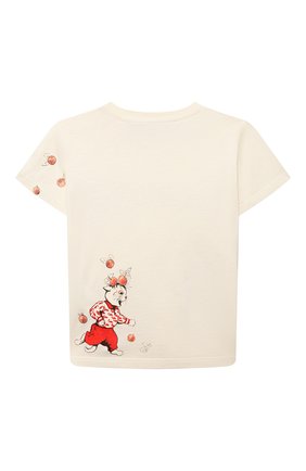 Детский хлопковая футболка GUCCI белого цвета, арт. 555675/XJD2N/9-12M | Фото 2