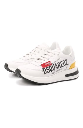 Детские кожаные кроссовки DSQUARED2 белого цвета по цене 20500 руб., арт. 70764/GINEVRA/S0FTY/SCUBA/18-27 | Фото 1 Детские кожаные кроссовки DSQUARED2 белого цвета, арт. 70764/GINEVRA/S0FTY/SCUBA/18-27 | Фото 1 (Материал внутренний: Натуральная кожа; Материал внешний: Кожа)