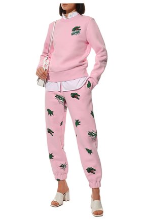 Женский хлопковый свитшот LACOSTE розового цвета, арт. SH7949CAU | Фото 2 (Рукава: Длинные; Длина (для топов): Стандартные; Материал внешний: Хлопок; Стили: Спорт-шик; Женское Кросс-КТ: Свитшот-одежда)