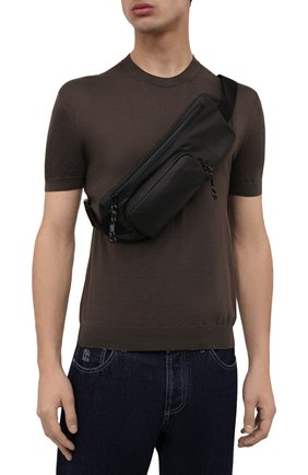 Мужская текстильная поясная сумка HUGO черного цвета, арт. 50463684 | Фото 2 (Случай: Повседневный; Материал: Текстиль; Размер: large)