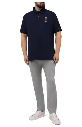 Мужское хлопковое поло POLO RALPH LAUREN темно-синего цвета по цене 14950 руб., арт. 711858025/PRL BS | Фото 2 Мужское хлопковое поло POLO RALPH LAUREN темно-синего цвета, арт. 711858025/PRL BS | Фото 2 (Рукава: Короткие; Длина (для топов): Удлиненные; Материал внешний: Хлопок; Застежка: Пуговицы; Big sizes: Big Sizes; Стили: Кэжуэл)