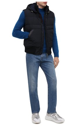 Мужской утепленный жилет ZILLI SPORT темно-синего цвета, арт. MAW-ZS008-PLSE0/SS01 | Фото 2 (Материал внешний: Синтетический материал; Длина (верхняя одежда): Короткие; Материал подклада: Шелк; Кросс-КТ: Куртка; Стили: Спорт-шик)