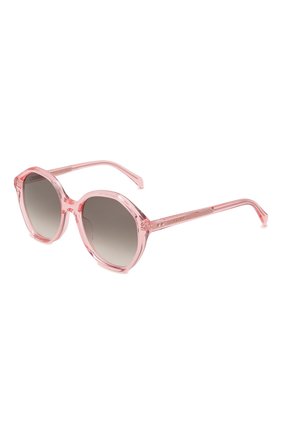 Женские солнцезащитные очки CELINE EYEWEAR светло-розового цвета, арт. 4S201CPLB | Фото 1 (Материал: Пластик; Тип очков: С/з; Очки форма: Круглые; Оптика Гендер: оптика-женское)