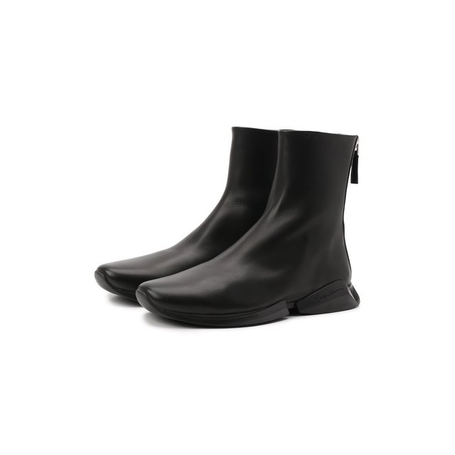 Кожаные ботинки Giorgio Armani черного цвета
