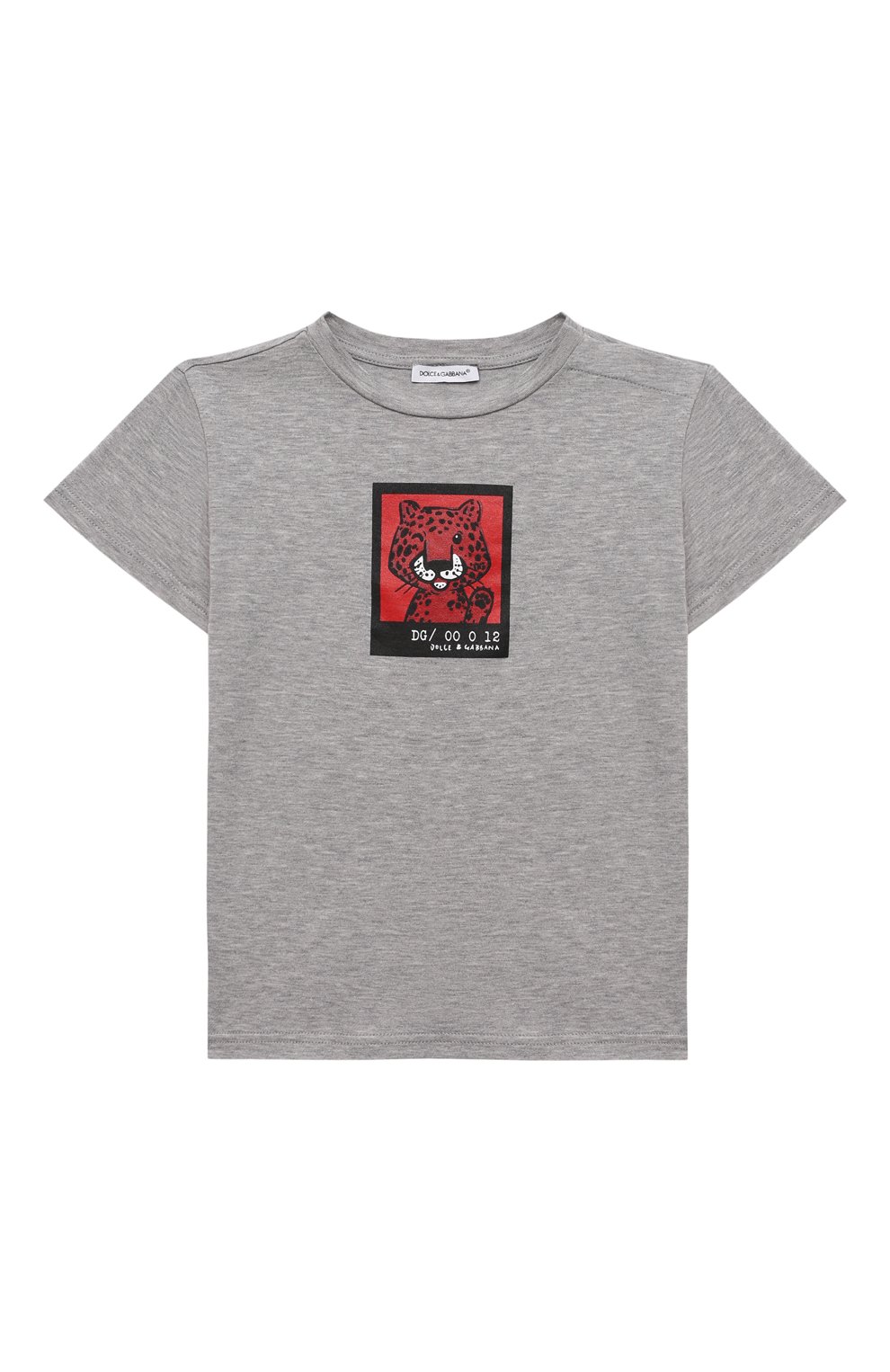 Детский хлопковая футболка DOLCE & GABBANA серого цвета, арт. L1JT8E/G7B2G | Фото 1 (Кросс-КТ НВ: Футболка)