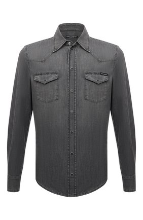 Мужская джинсовая рубашка DOLCE & GABBANA серого цвета по цене 85500 руб., арт. G5JC8D/G8ER3 | Фото 1 Мужская джинсовая рубашка DOLCE & GABBANA серого цвета, арт. G5JC8D/G8ER3 | Фото 1 (Рукава: Длинные; Длина (для топов): Стандартные; Материал внешний: Хлопок, Деним; Случай: Повседневный; Манжеты: На кнопках; Воротник: Кент; Кросс-КТ: Деним; Принт: Однотонные; Стили: Кэжуэл)