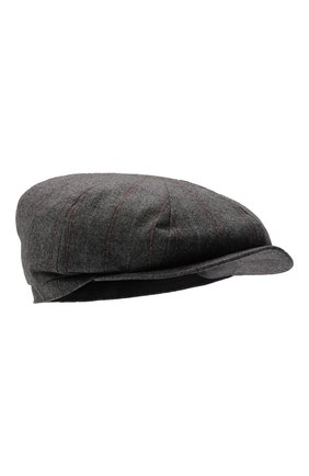 Мужская кепи из шерсти и шелка BRUNELLO CUCINELLI темно-серого цвета, арт. MQ4339945 | Фото 1 (Материал: Текстиль, Шерсть)