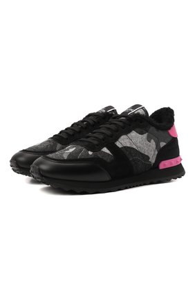 Женские кожаные кроссовки rockrunner VALENTINO черного цвета по цене 78700 руб., арт. XW2S0291/RFV | Фото 1 Женские кожаные кроссовки rockrunner VALENTINO черного цвета, арт. XW2S0291/RFV | Фото 1 (Подошва: Платформа; Материал внутренний: Текстиль; Материал внешний: Кожа; Материал утеплителя: Экомех; толщина подошвы: 3,4, 3,5; ширина носка стельки: 7,3, 7,4, 7,5, 7,6, 7,7, 7,9, 8, 8,1, 8,3, 8,4, 8,5, 8,7; Длина стельки: 23, 23,3, 22,3, 23,5, 22,6, 23,7, 24, 24,3, 23,6, 24,0, 25, 25,5, 24,6, 25,7, 25,0, 26,3, 25,3, 26,6, 25,6, 27, 26,0, 27,2, 27,8, 27,0, 27,3)