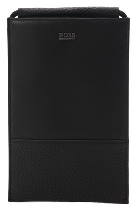 Кожаный чехол для iphone BOSS черного цвета, арт. 50465507 | Фото 1 (Материал: Натуральная кожа)
