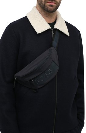 Мужская текстильная поясная сумка BOSS темно-серого цвета, арт. 50466407 | Фото 2 (Ремень/цепочка: На ремешке; Материал: Текстиль; Размер: medium)