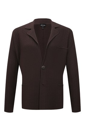 Мужской шерстяной пиджак GIORGIO ARMANI темно-коричневого цвета по цене 230000 руб., арт. 3LSG06/SM12Z | Фото 1 Мужской шерстяной пиджак GIORGIO ARMANI темно-коричневого цвета, арт. 3LSG06/SM12Z | Фото 1 (Материал внешний: Шерсть; Рукава: Длинные; Длина (для топов): Стандартные; Случай: Повседневный; Кросс-КТ: Трикотаж; Пиджаки М: Приталенный; 1-2-бортные: Однобортные; Стили: Кэжуэл)