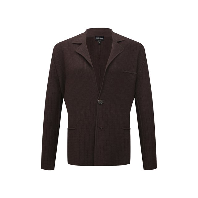 Шерстяной пиджак Giorgio Armani коричневого цвета