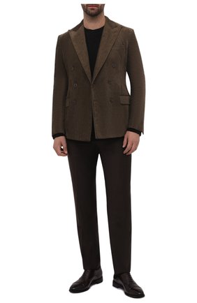 Мужские кожаные оксфорды BARRETT темно-коричневого цвета, арт. 221U039.1/BETIS CREAM | Фото 2 (Материал внешний: Кожа; Материал внутренний: Натуральная кожа; Стили: Классический)