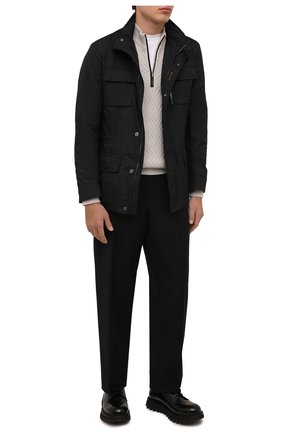 Мужская куртка manolo-km MOORER черного цвета, арт. MAN0L0-KM/M0UGI100038-TEPA021 | Фото 2 (Материал внешний: Синтетический материал; Рукава: Длинные; Материал подклада: Синтетический материал; Кросс-КТ: Куртка, Ветровка; Длина (верхняя одежда): До середины бедра)