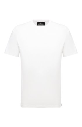 Мужская хлопковая футболка 7 FOR ALL MANKIND белого цвета, арт. JSIM2370WT | Фото 1 (Рукава: Короткие; Длина (для топов): Стандартные; Материал внешний: Хлопок; Принт: Без принта; Стили: Кэжуэл)