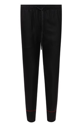 Мужские шелковые домашние брюки DOLCE & GABBANA черного цвета, арт. GV42HZ/GEY14 | Фото 1 (Материал внешний: Шелк; Длина (брюки, джинсы): Стандартные; Кросс-КТ: домашняя одежда)