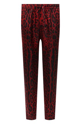 Мужские шелковые домашние брюки DOLCE & GABBANA красного цвета, арт. GV01AT/IS1KG | Фото 1 (Длина (брюки, джинсы): Стандартные; Материал внешний: Шелк; Кросс-КТ: домашняя одежда)