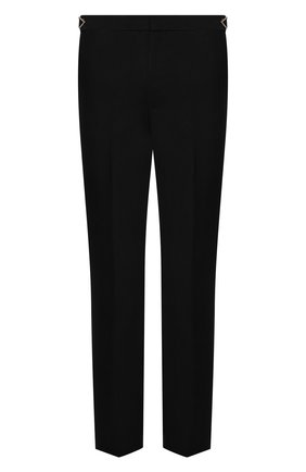 Мужские шерстяные брюки BOTTEGA VENETA черного цвета, арт. 682442/V0B30 | Фото 1 (Длина (брюки, джинсы): Стандартные; Материал внешний: Шерсть; Случай: Повседневный; Стили: Минимализм)