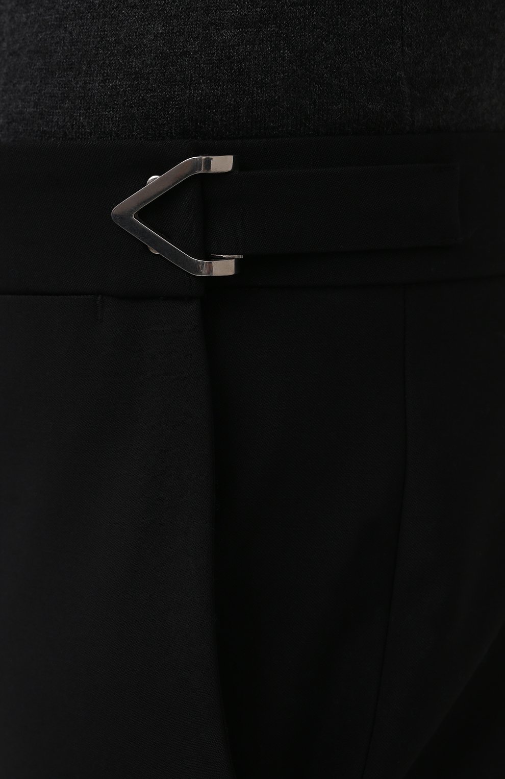Мужские шерстяные брюки BOTTEGA VENETA черного цвета, арт. 682442/V0B30 | Фото 5 (Материал внешний: Шерсть; Длина (брюки, джинсы): Стандартные; Случай: Повседневный; Стили: Минимализм)